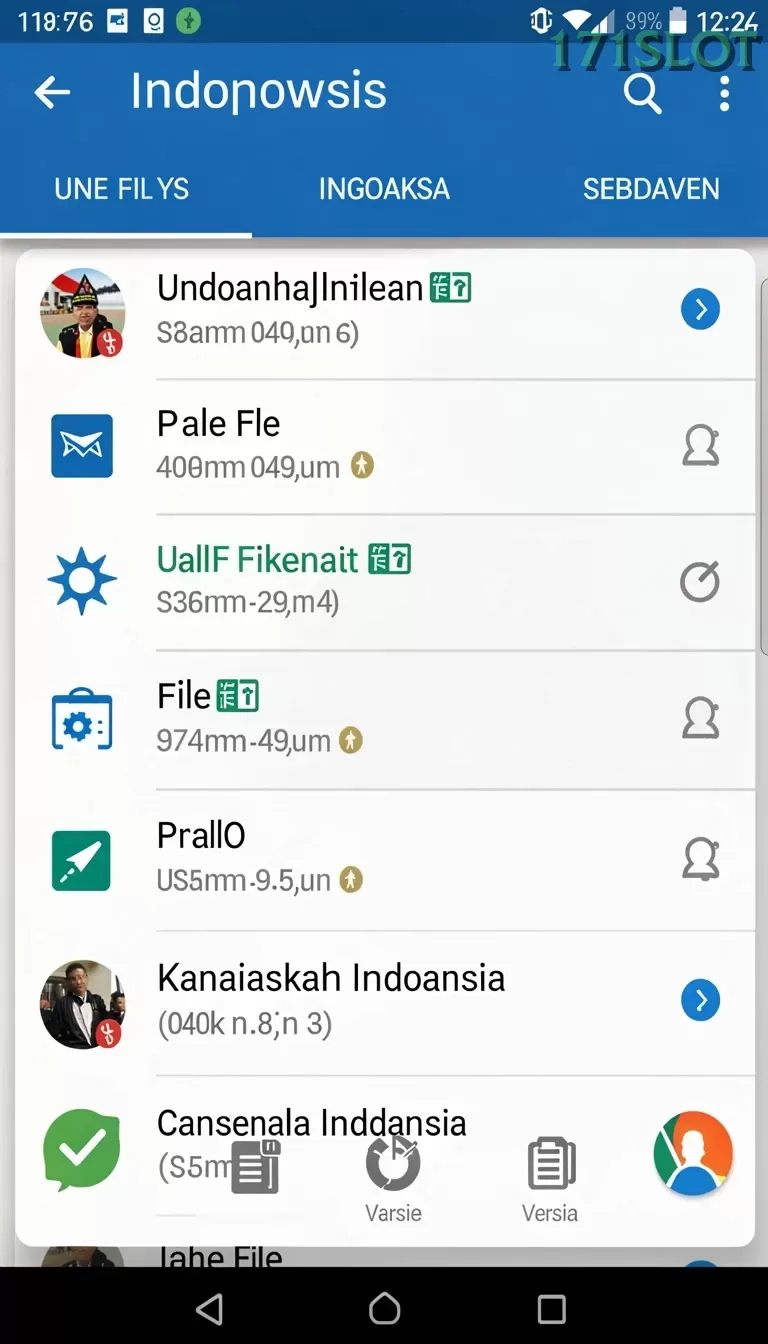 Cuplikan layar MPO777 — menu navigasi